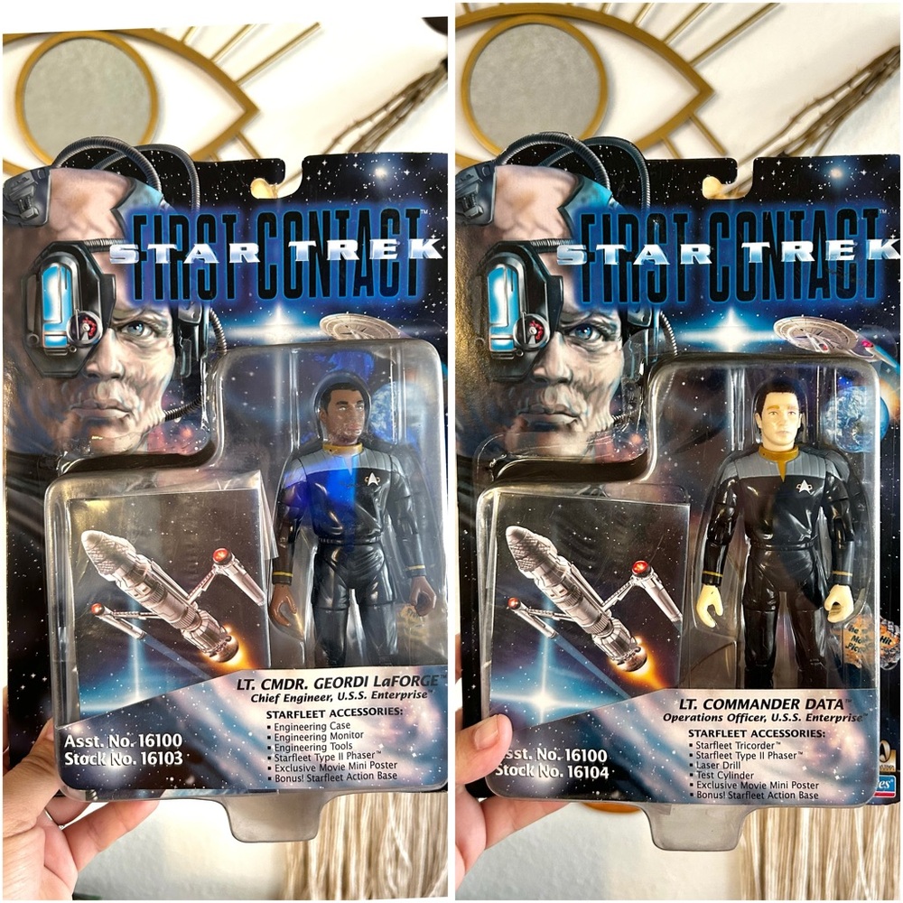 Bundle Star Trek First Contact Lt Comdr  Data Action Figure 1996 Geordi LaForge